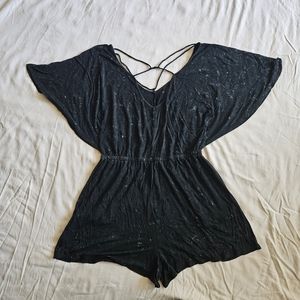 American Eagle black romper acid wash black